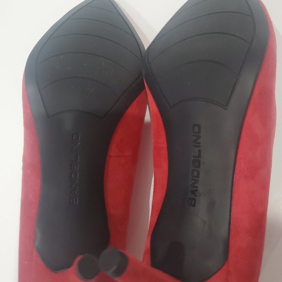 NEW ✅ BANDOLINO Red Suede Classic Pump Heel Shoes 8.5 ✨ NEW - Picture 9 of 9
